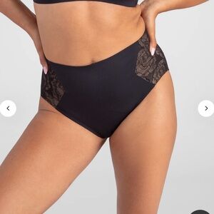 Honeylove Black and Tan Lace Panties 2 pair L